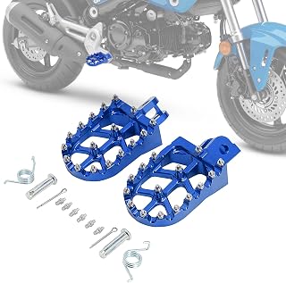 Motorcycle Footpegs Foot Pegs Rest Pedal MX Style CNC for GROM MSX 125 2013-2023 Monkey 125 2020-2023 Grom Clone Blue