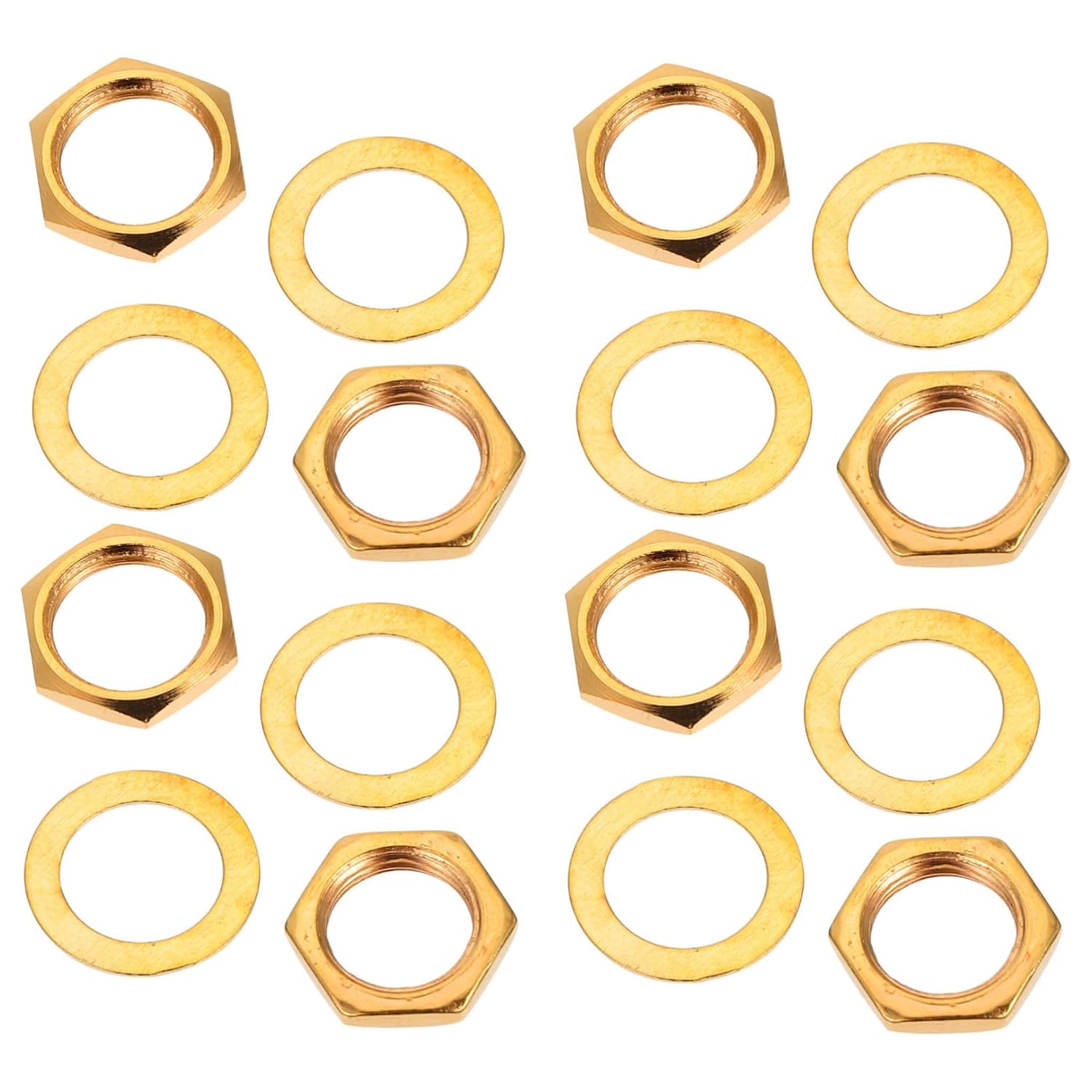 minkissy 10pcs Metal Electric Guitar Jack Socket Nuts and Washers Durable Gaskets for Audio Output Replacement Accessories