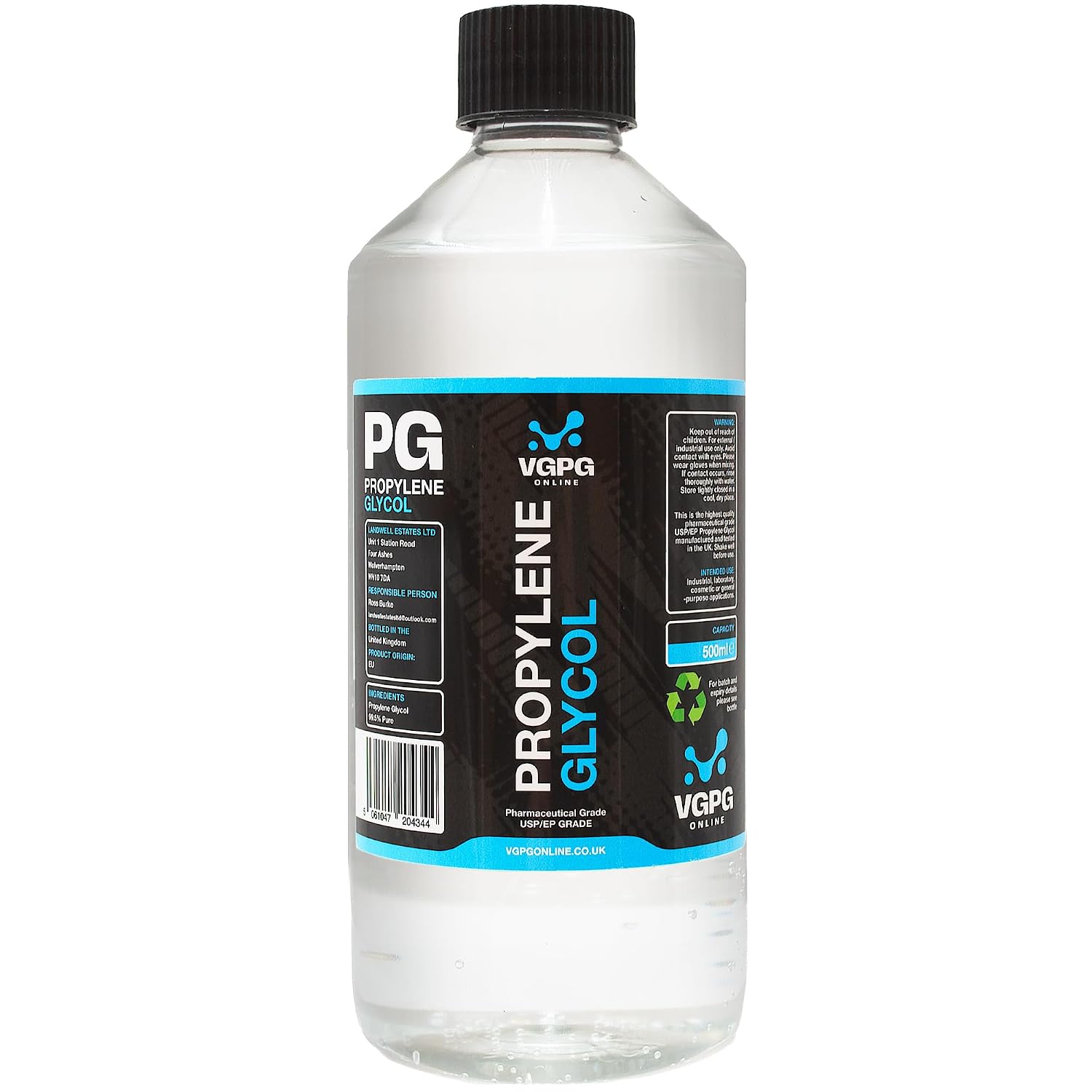 Propylene Glycol Pharmaceutical Grade (500 ml) USP/EP Highest Purity PG Liquid for Industrial, Cosmetic, Personal Care and General Purpose Use