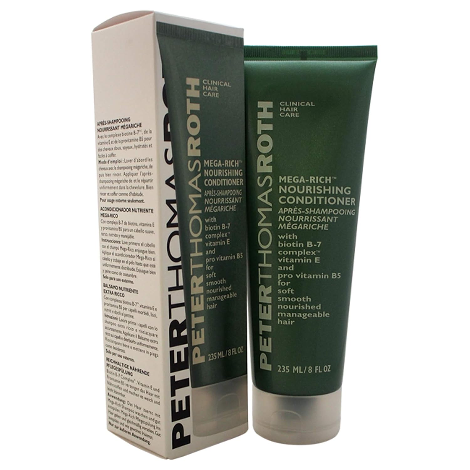 Peter Thomas Roth Mega-Rich Nourishing Conditioner, Biotin B-7 Complex Conditioner for Softer, Smoother, Healthier-Looking Hair, 8.5 Fl Oz (Pack of 1)