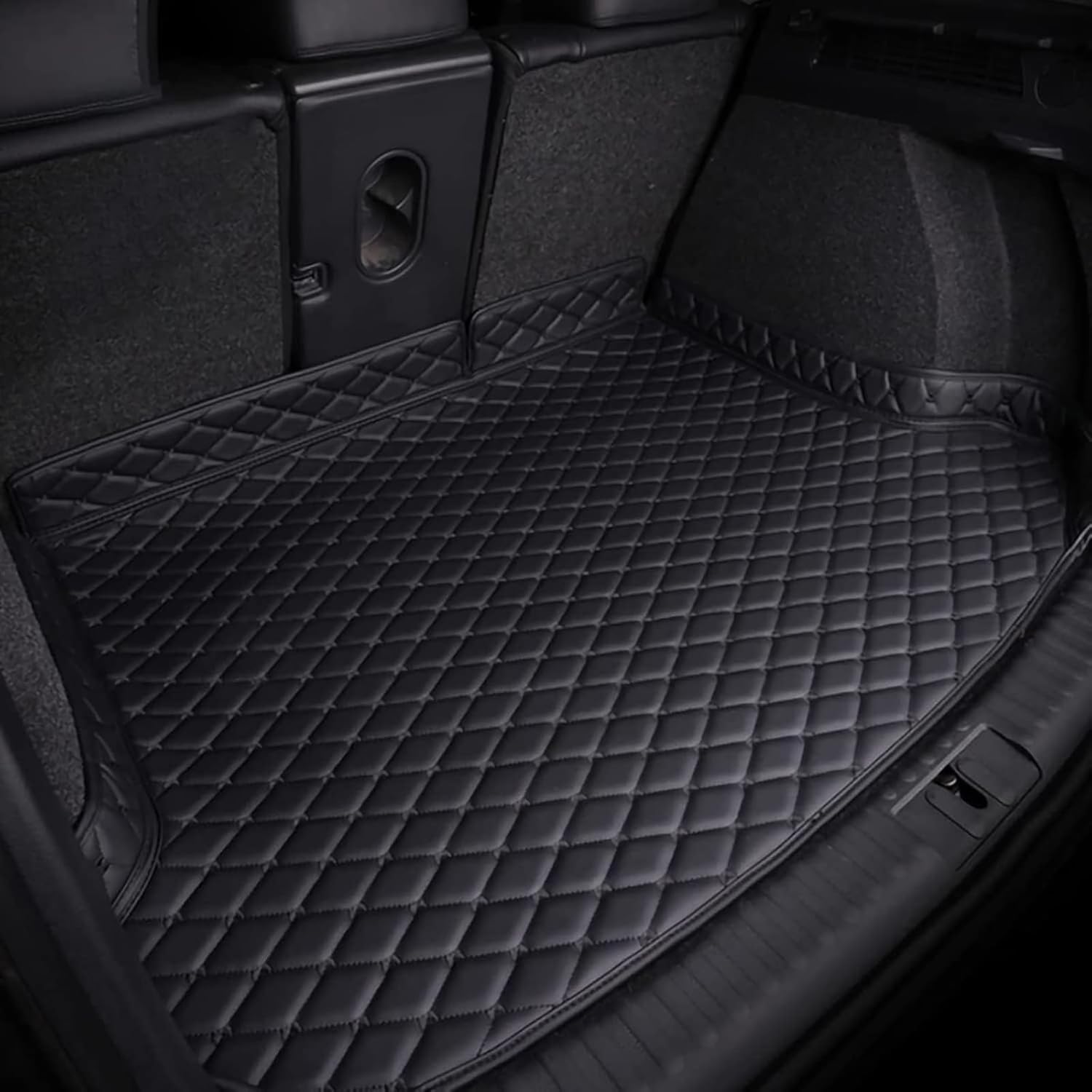 Car Leather Boot Liner Mat for VW Golf 7 /GTI R Mk7 Hatchback Hatch 2013-2018, Tailored Boot Liner Mat Rear Trunk Cargo Tray Protector Pad Waterproof Antislip Interior Accessories