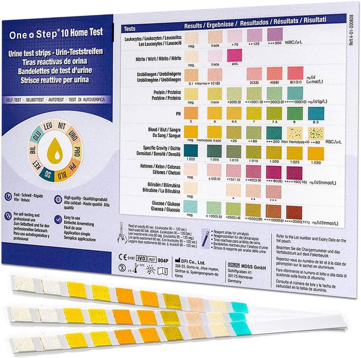 5 x Urinalysis Multisticks Strips -10 Parameter Professional/GP Urine Tests - pH/Glucose/Ketone/Liver & Kidney Infection