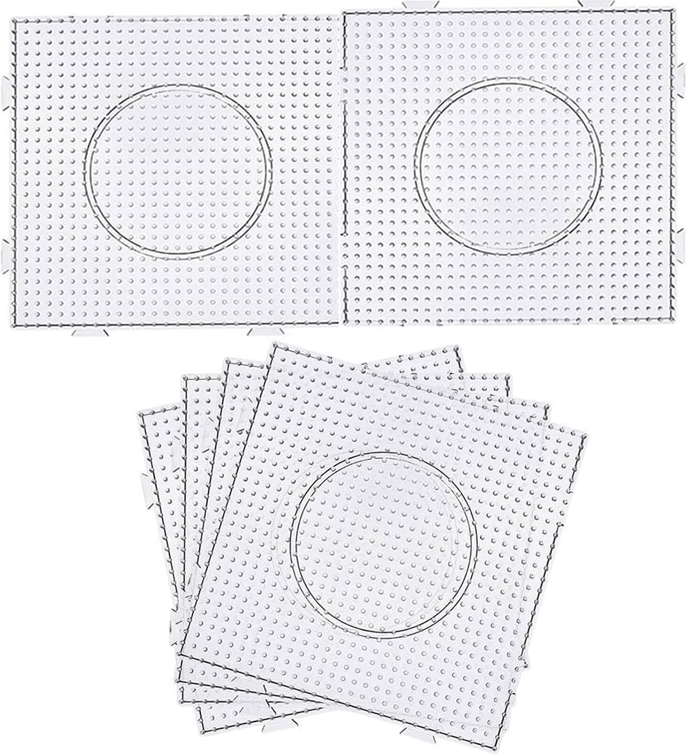 BANCHELLE Fuse Beads Boards 5mm, PegBoards Plastic Kits Large Square Clear, 6 PCS
