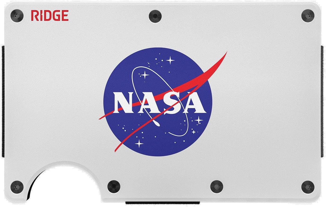 Ridge Wallet for Men - Slim Minimalist Compact Wallet and Card Holder, RFID Protected Front Pocket Wallets for Men with Integrated Cash Strap (NASA Glow)