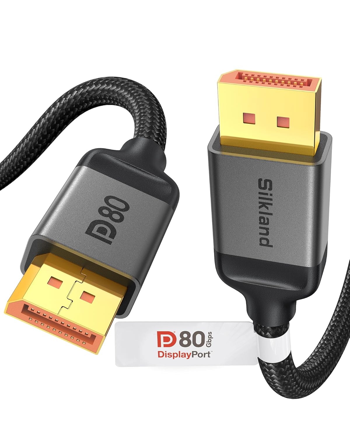 Silkland 80Gbps DisplayPort Cable 2.1 2M [VESA Certified], DP Cable
