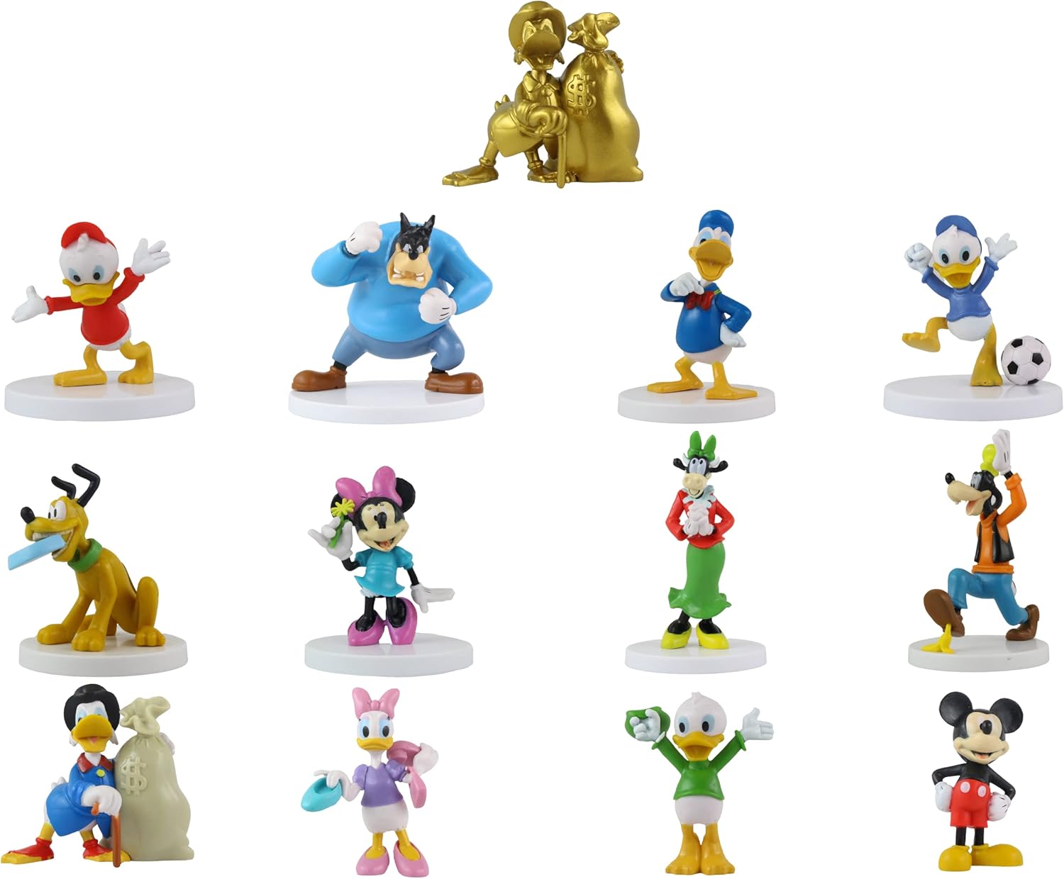 Toptoys2u Bargain Bundles Mickey Mouse and Friends 3D Figures - Highly Detailed Collectible Miniature Figures Perfect for Cake Toppers - Set of All 13