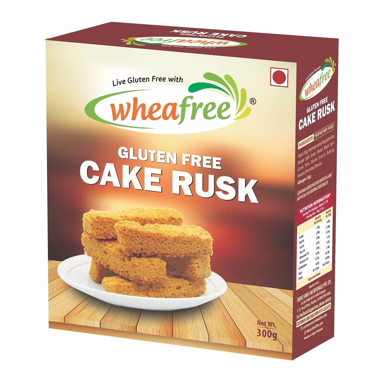 BBRATS Gluten Free Cake Rusk 300 Grams, 0.0353 Ounce , 1 Count