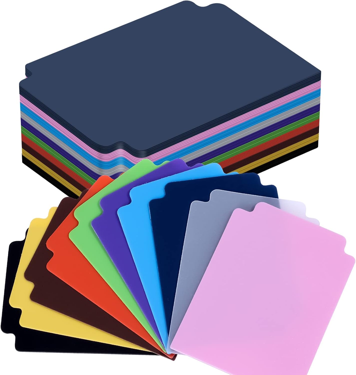 SAVITA 40pcs Trading Card Dividers, 3.8x2.7inch, 10 Colors, Plastic, A6, with Tabs