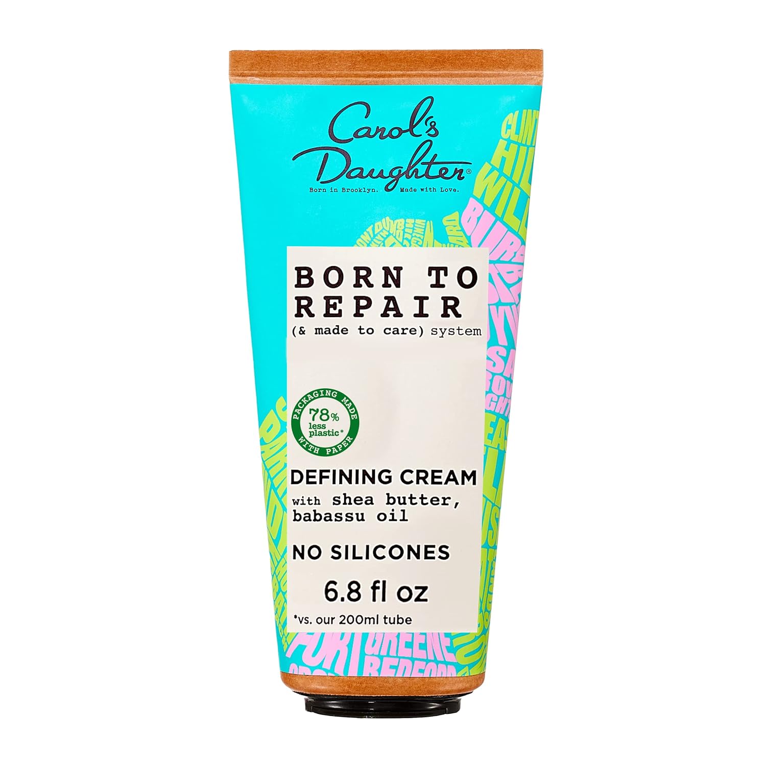 Carol's Daughter Born To Repair Leave In Hair Cream, Moisturizing, Curl Defining and Anti Frizz Hair Care for Curls with Shea Butter, 6.8 Fl Oz