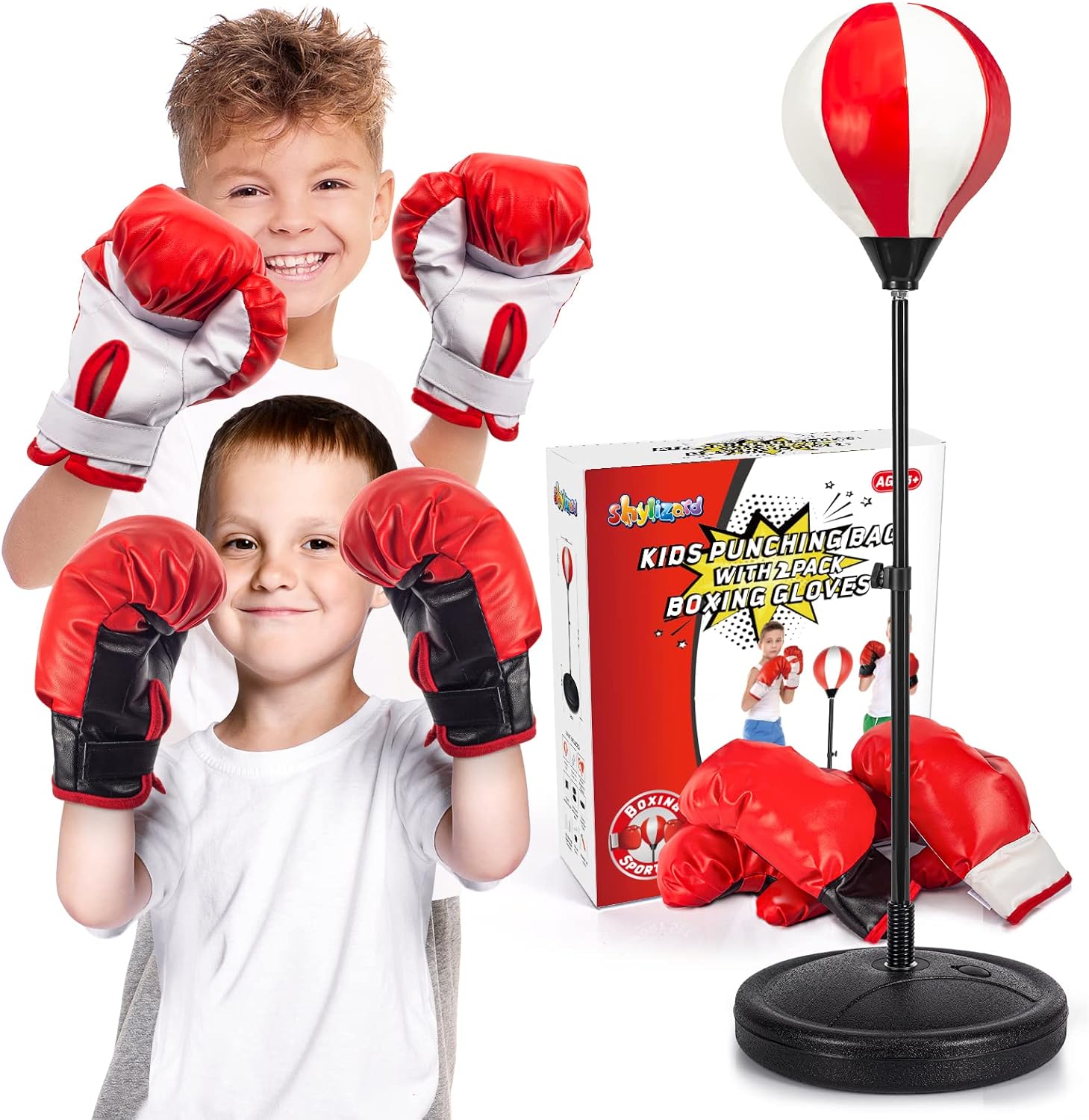 Kids Punching Bag with Boxing Gloves, Boxing Set Gift for Boy Age 5-10 Year