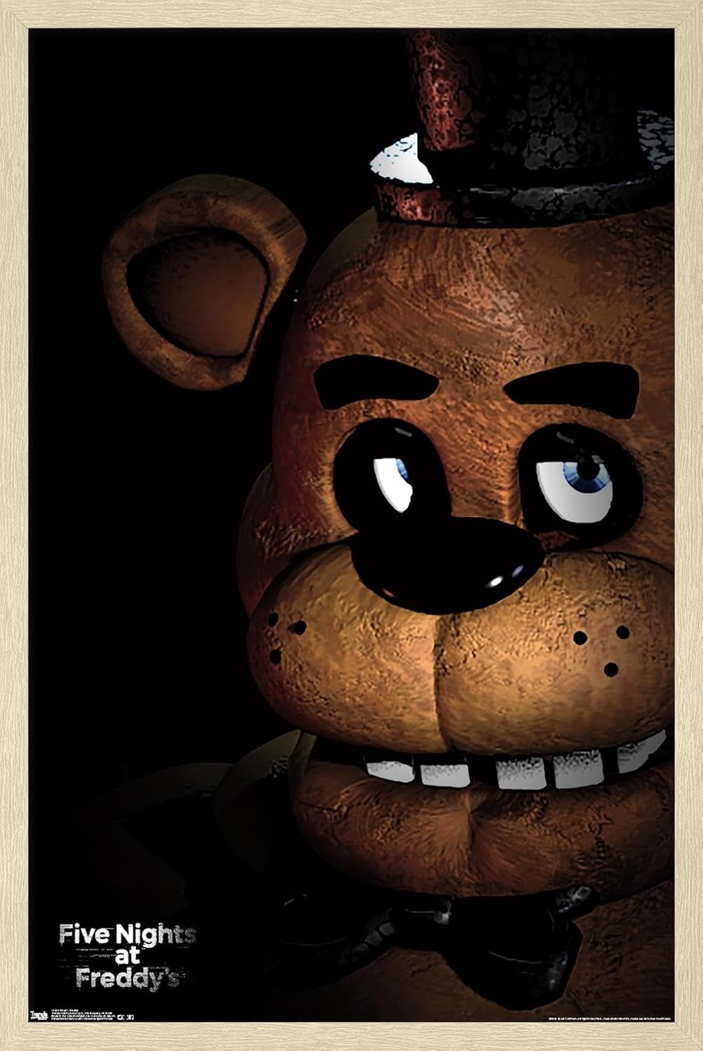Five Nights at Freddy's - Freddy Wall Poster, 22.4L" x 14.7W", Blonde Framed Version