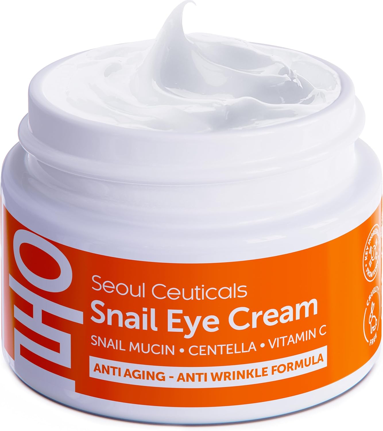 SeoulCeuticals Korean Snail Mucin Eye Cream - Anti-Ageing, Anti-Wrinkle, Under-Eye Treatment - 97.5% Snail Secretion Filtrate Daily Night Cream - Korean Skincare for Hydrating and Brightening, 0.5oz