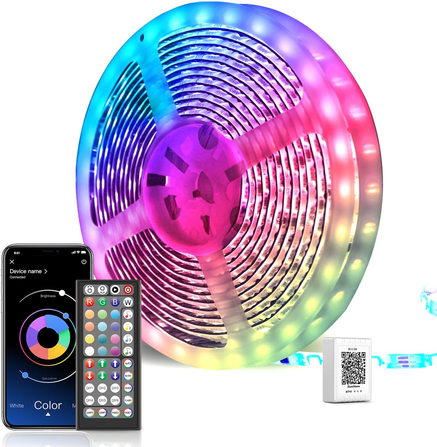 Mexllex LED Strip Lights 30m, Ultra-Long LED Lights Strip Music Sync, App Control with Remote, LED RGB Tape Lights LED Lights for Bedroom Party