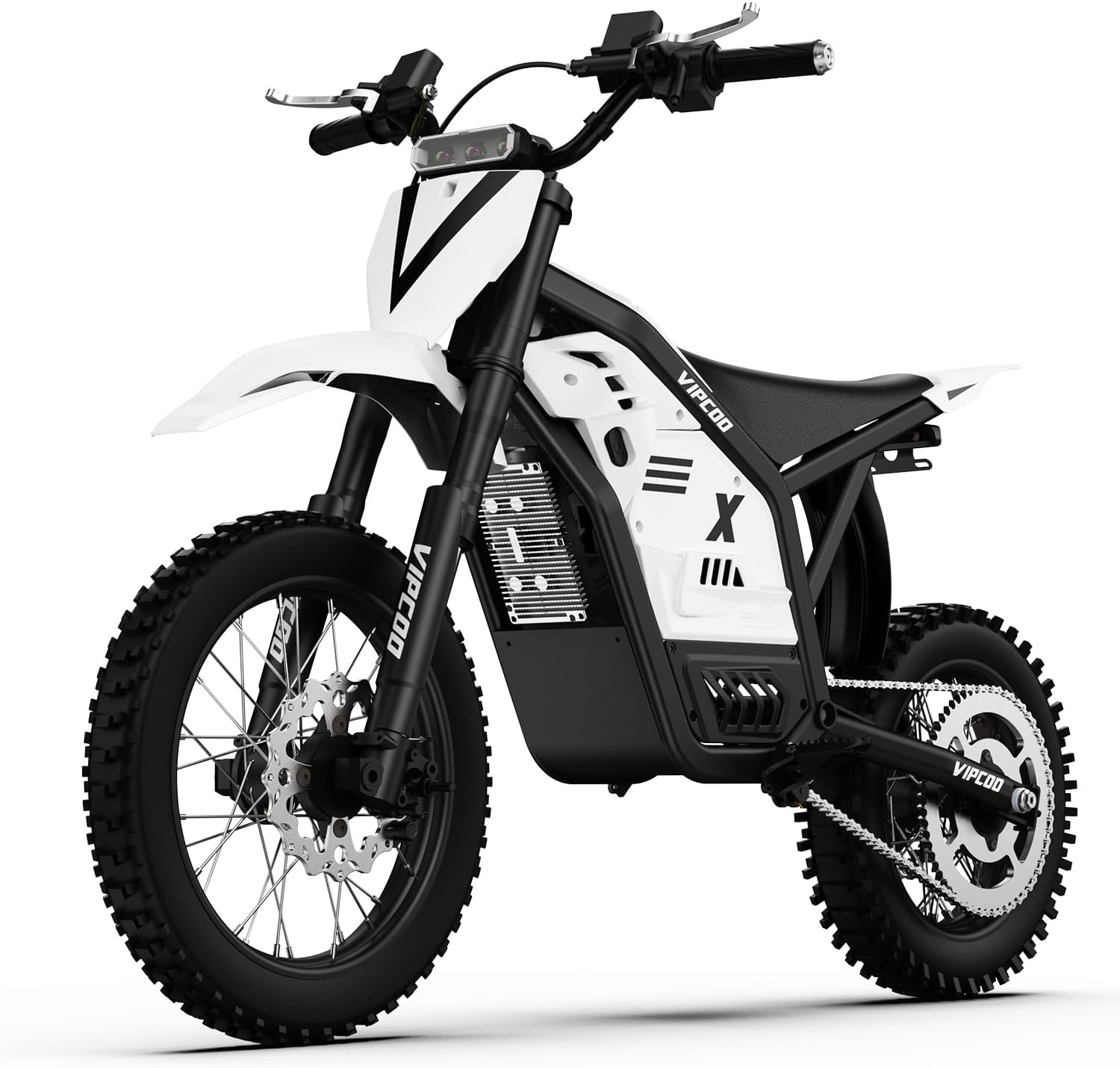 VIPCOO H3 Electric Dirt Bike 3500W Mid-Drive Motor, 40 MPH Max Speed, 45-Mile Range, E Dirt Bike for Teens with 14"/12" All-Terrain Tires, 3-Speed Mountain Electric Dirt Bike for Adults, 13+