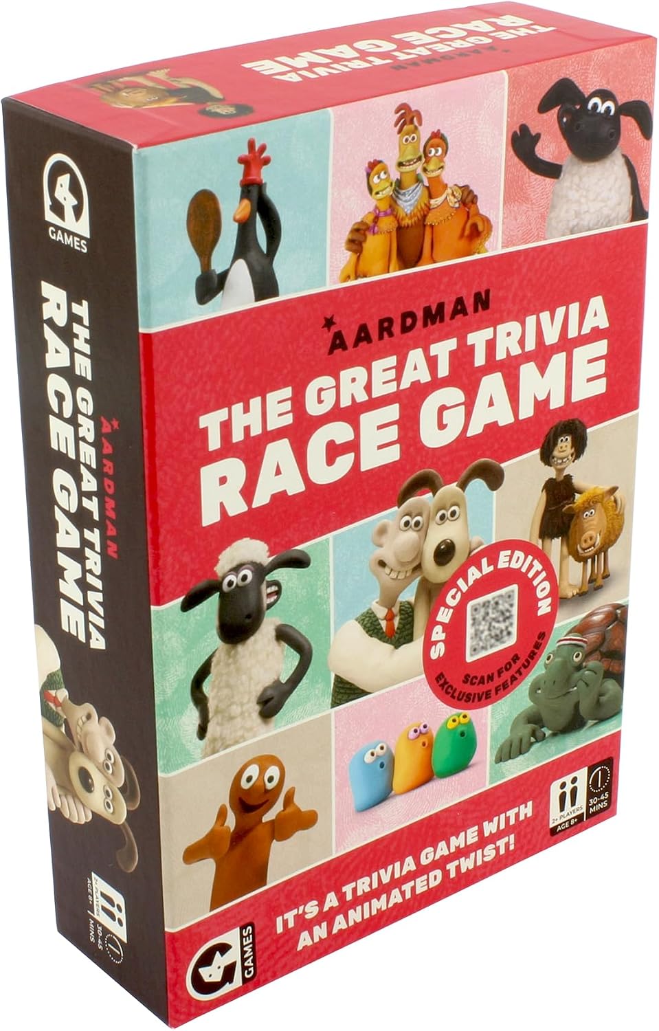 Ginger Fox Aardman's Great Trivia Race Card Game | Special Edition Family Trivia Quiz | Wallace & Gromit, Chicken Run, Shaun the Sheep and More Aardman Characters