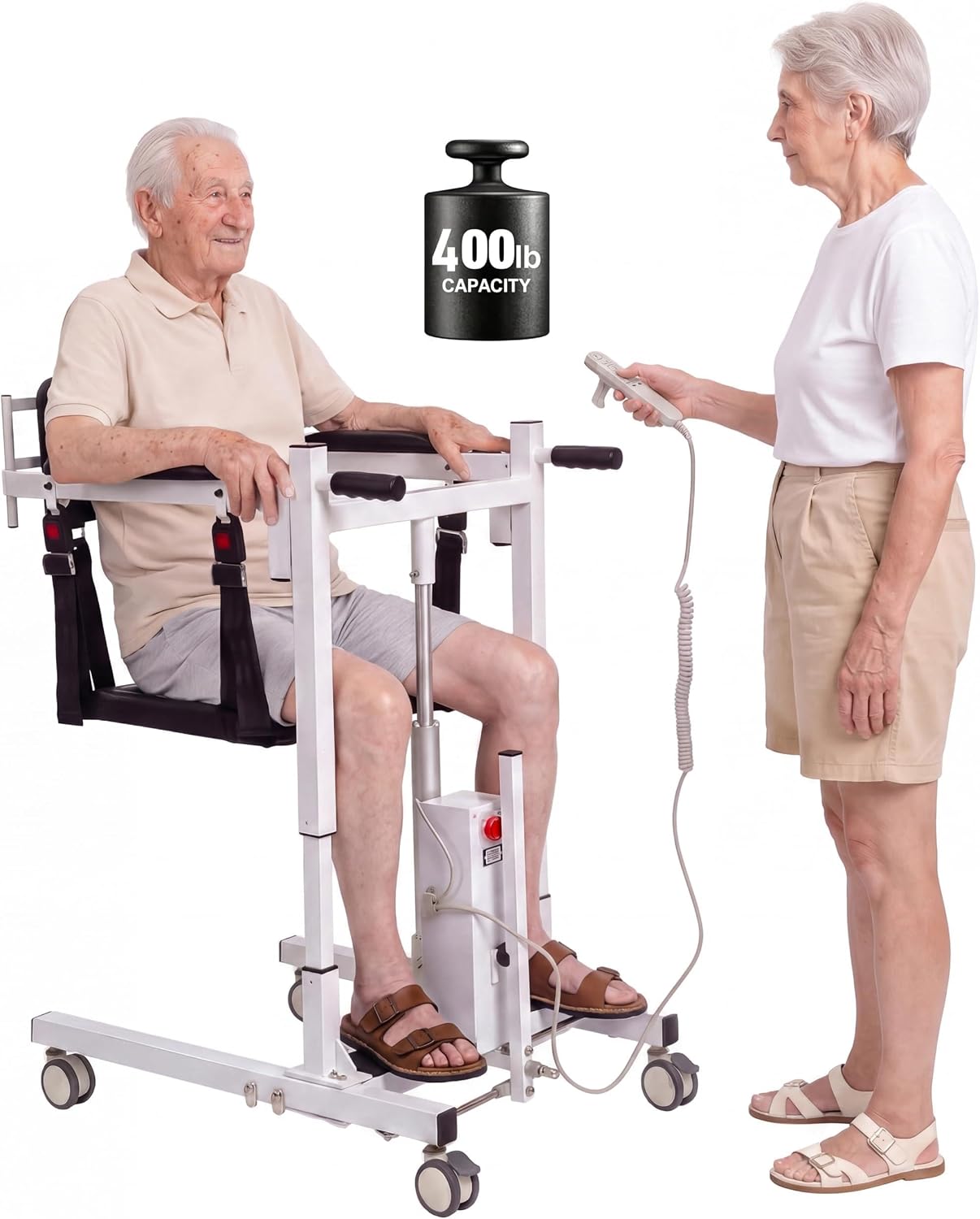 Electric Patient Lift Transfer Chair, 400LB Foldable Home Care Chair
