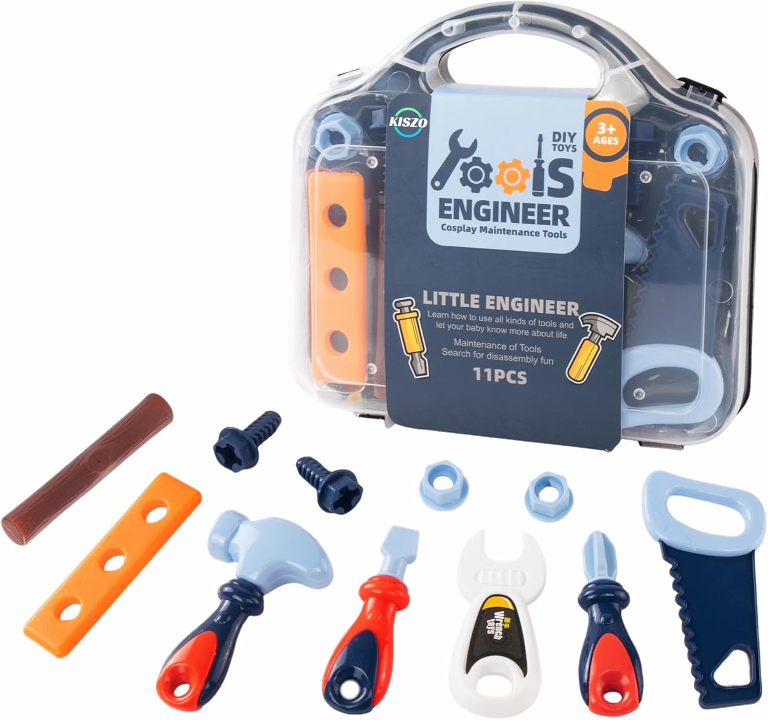 Toddler Tool Set - 11 pc Kids Tool Set with Box, Pretend Play Toys for Kids Ages 3-6, Perfect for Christmas & Birthday Gifts