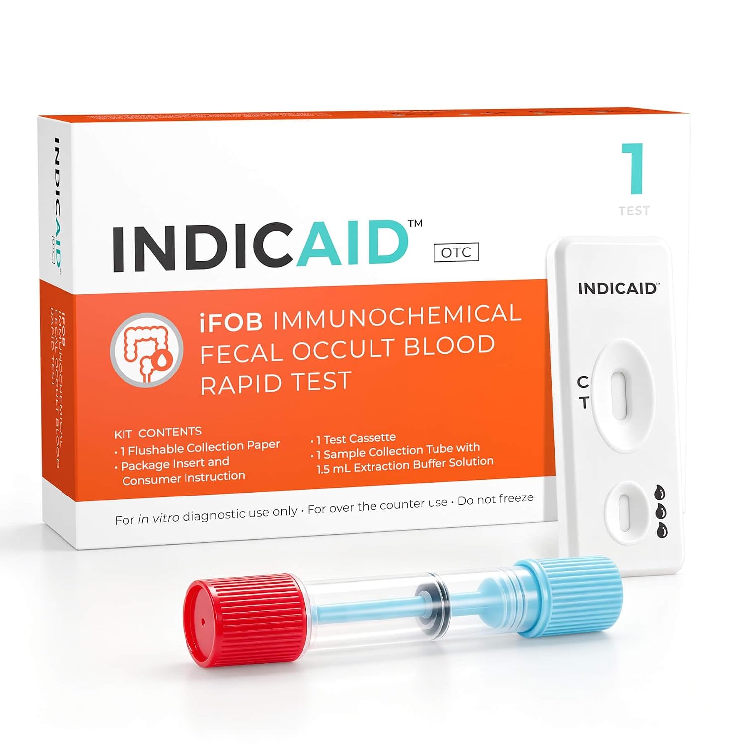 INDICAID iFOB Immunochemical Fecal Occult Blood Screening 1 Pack