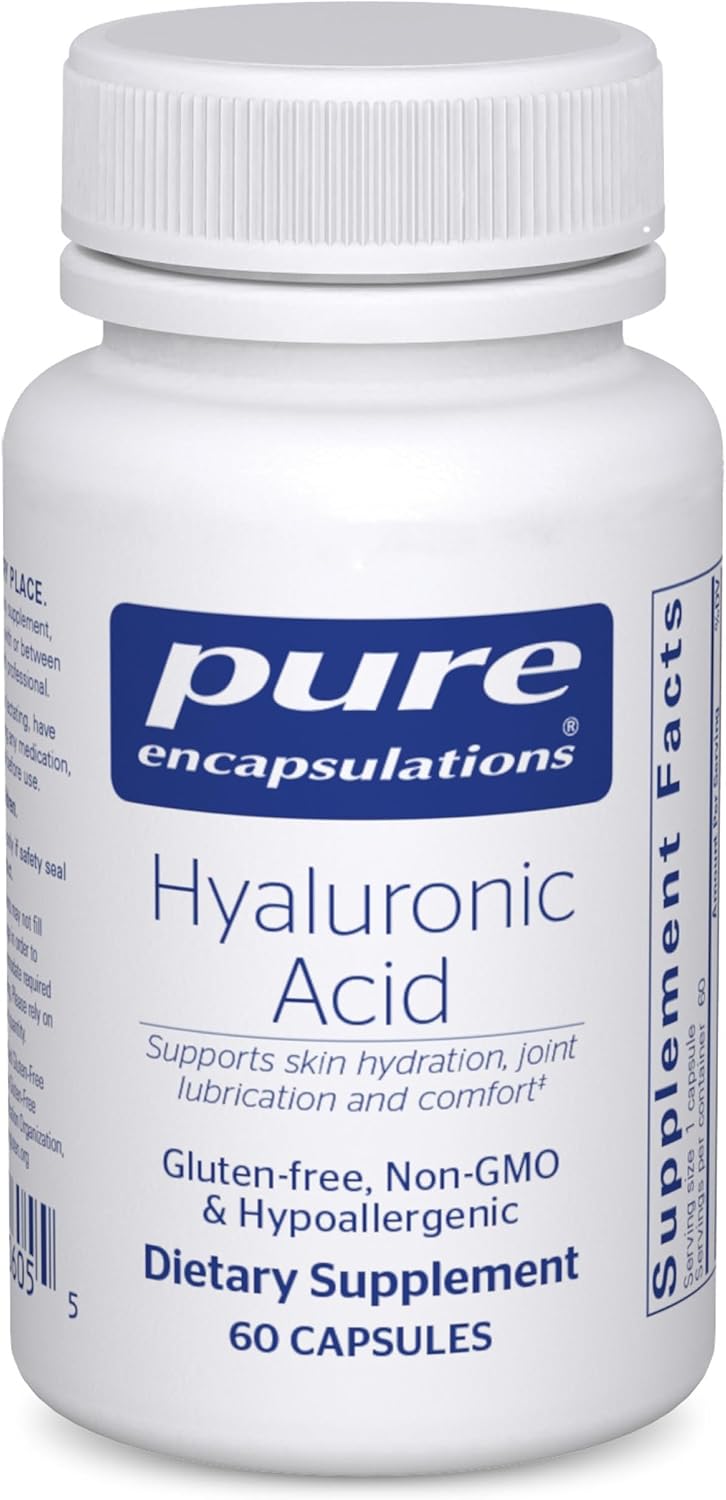 Pure Encapsulations Hyaluronic Acid, 60 Capsules | For Skin Hydration, Joint Lubrication and Joint Health*, Effective Absorption, Gluten-Free, Vegan and Non-GMO