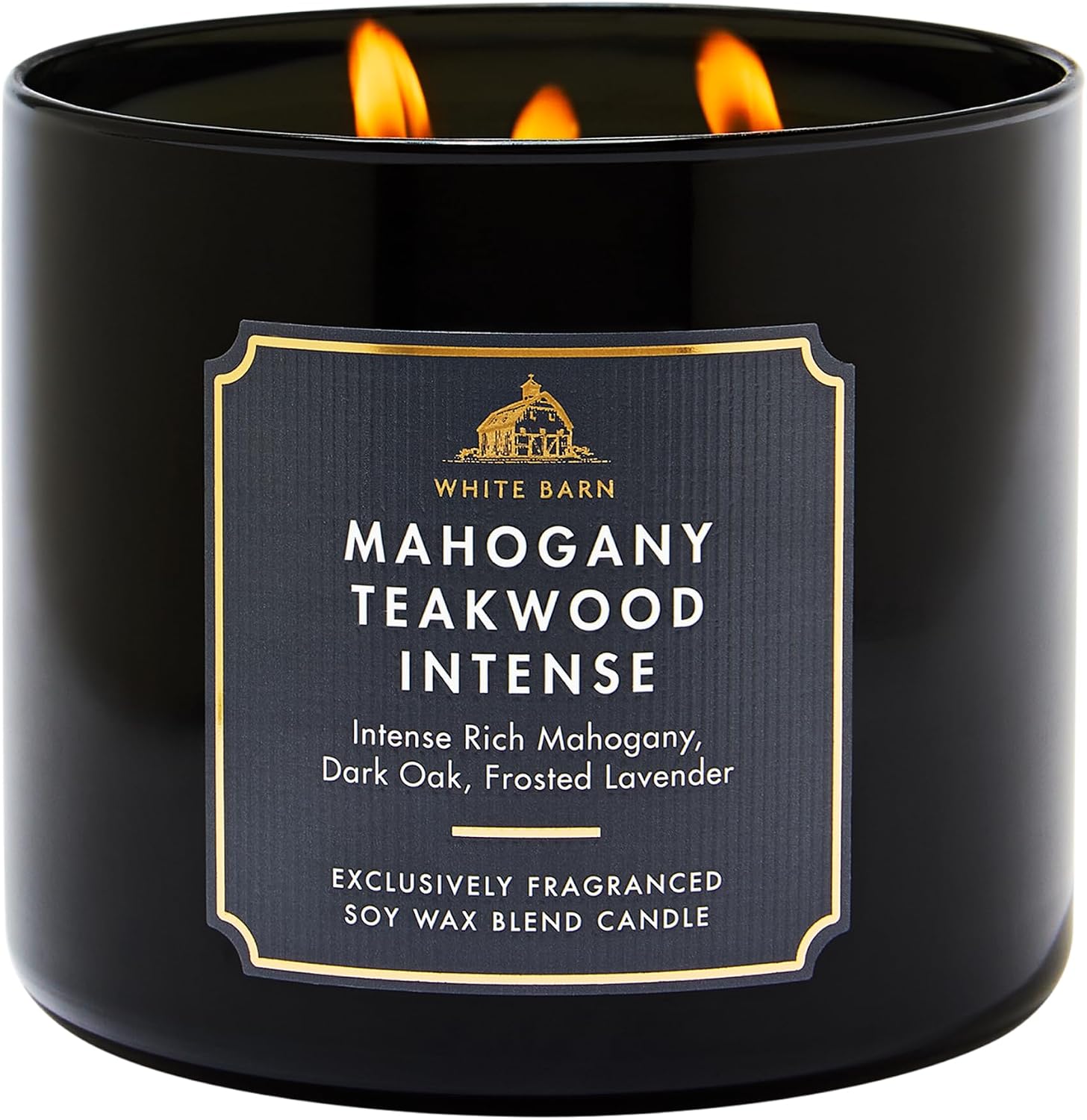 Bath & Body Works Mahogany Teakwood Intense 3-Wick Candle - Scented Candle for At-Home Use - Long-Lasting, Room-Filling Fragrance - High Fragrance Oil Concentration - Soy Wax Blend