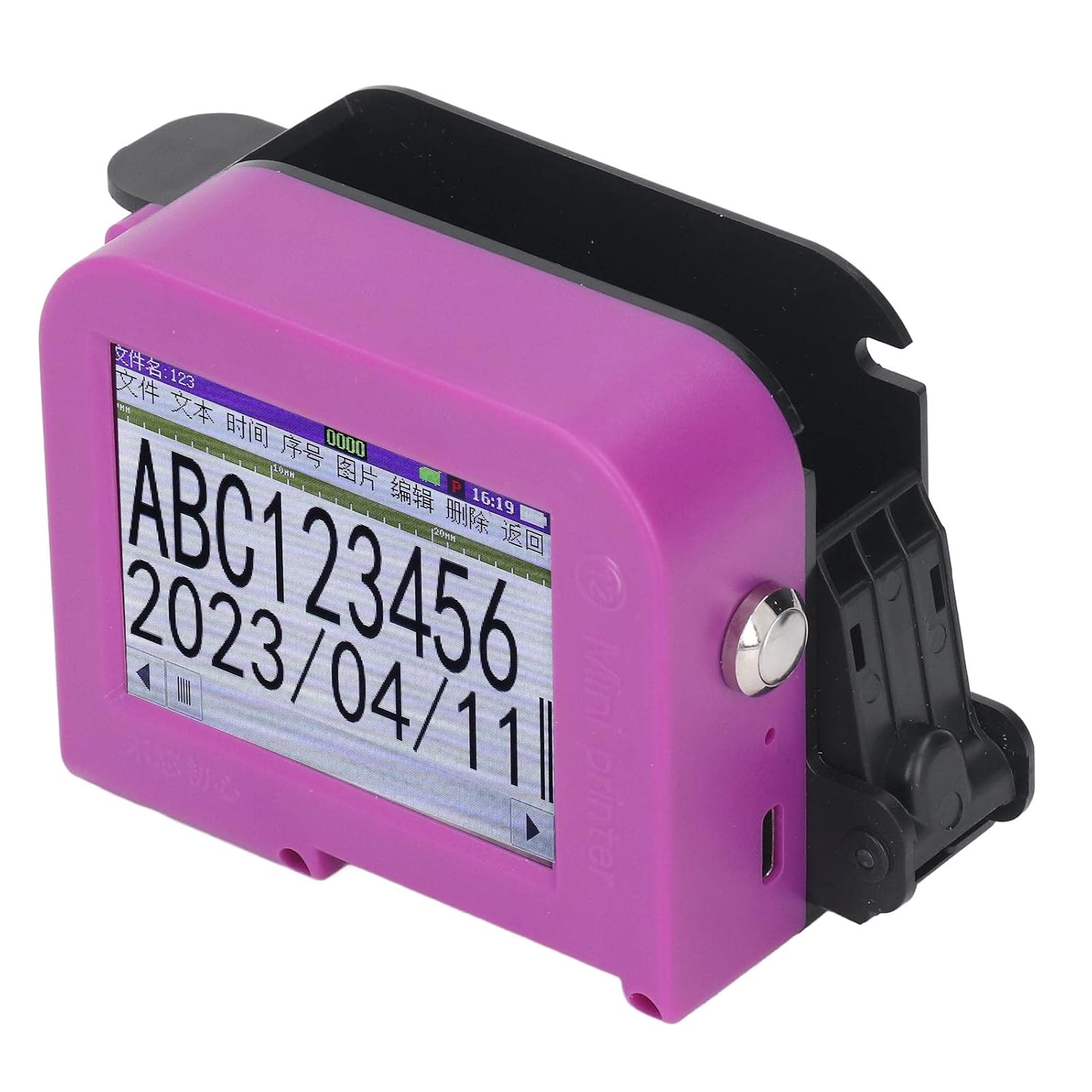 Handheld Inkjet Printer, Portable Handheld Printer with LED , Printing Height up to 0.5 Inch Inkjet Coding Machine for Barcode, QRcode, Batch Number, Logo, Date, Label (US Plug