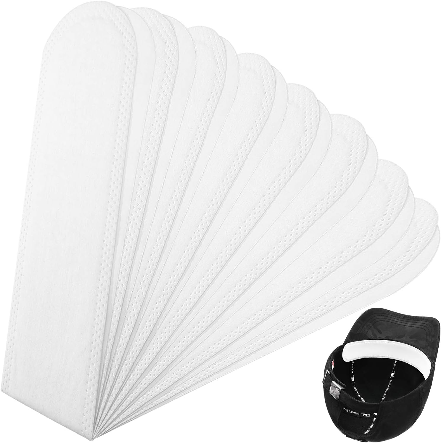 Gejoy Hat Sweat Liner Sweat Protector Disposable Cap Sweatband Shields Absorbing Pad for Women Men Golf Baseball Cap Hard Hat