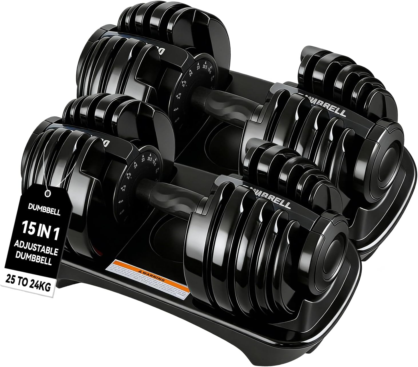 TRIOBLADE 24KG/40KG Adjustable Dumbbells for Saving Place Weights Dumbbells Set 15in1 /17in1 Fast Weight Changes NonSlip Handle Home Gym Strength Training Equipment