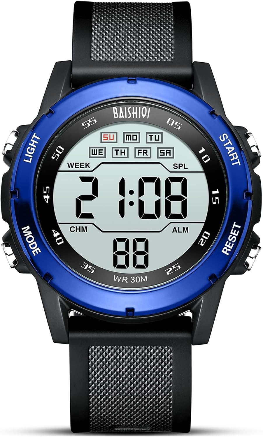 BAISHIOI Mens Watches Digital Watches for Men Casual Sports Military Waterproof Wrist Watches Stopwatch Silicone Band with LED Backlight/Alarm/Timer/Date