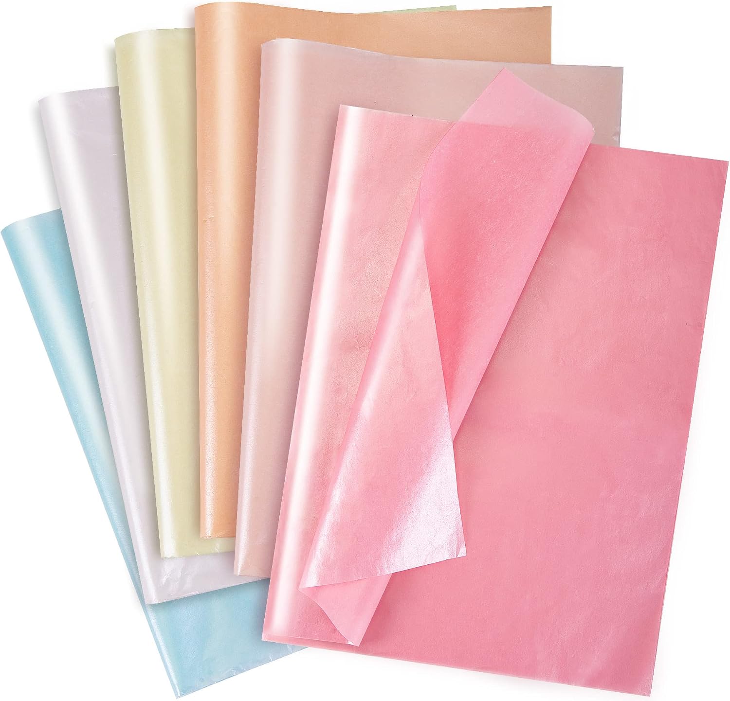 Larcenciel 60 Sheets Tissue Paper, 6 Metallic Colors Tissue Paper for Gift Bags and Wrapping, Glitter Wrapping Tissue Paper Bulk, Gift Wraps for Holiday, Birthday, Party Decor, Weddings, Baby Shower