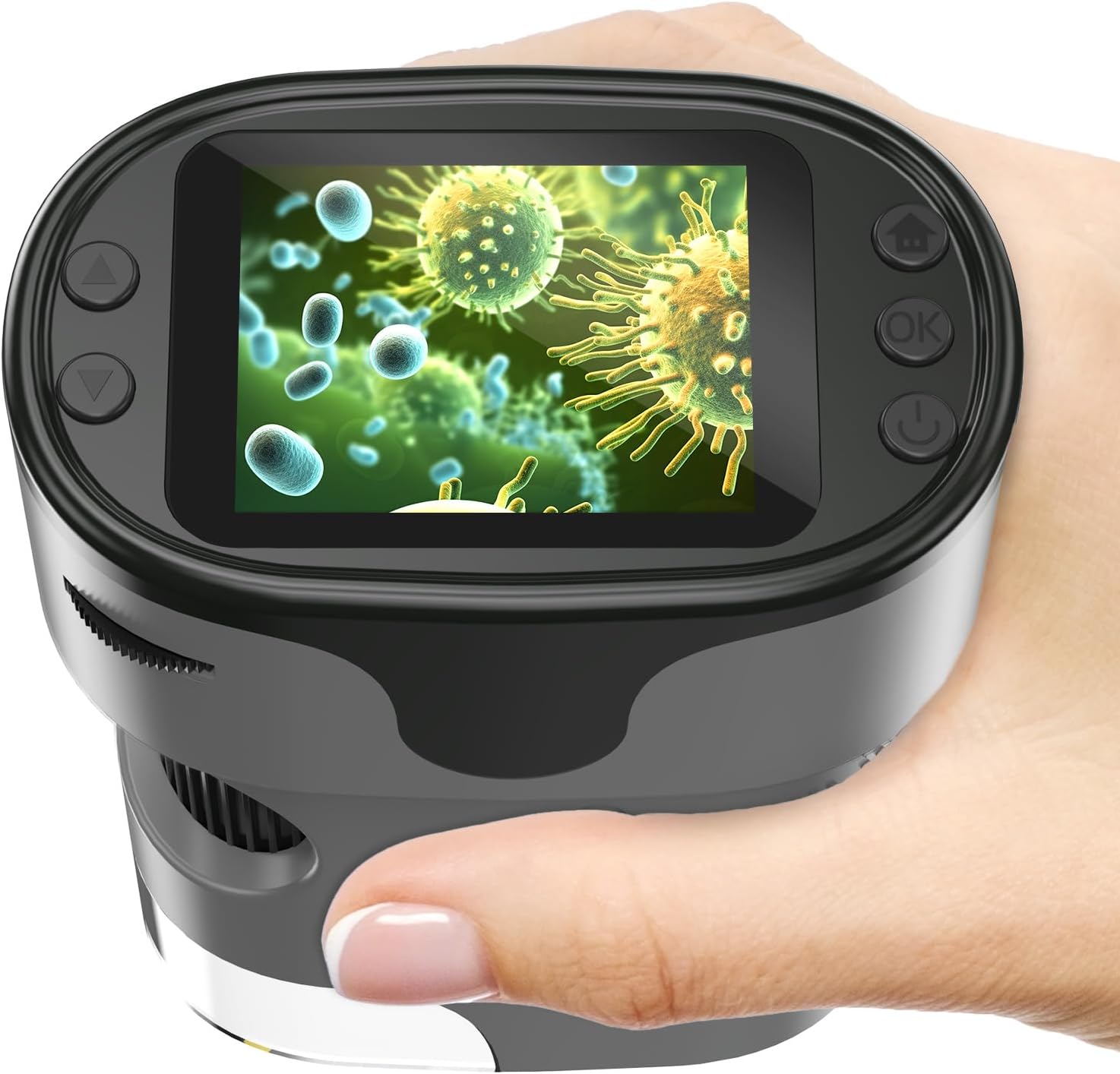 1000X Handheld Digital Microscope for Kids - 4K 2.0" Screen, Rechargeable Mini Labster Portable Pocket Scope, Includes Slides Kit - Science Gadget Edu Gift for Children Ages 4-12 (Grey)