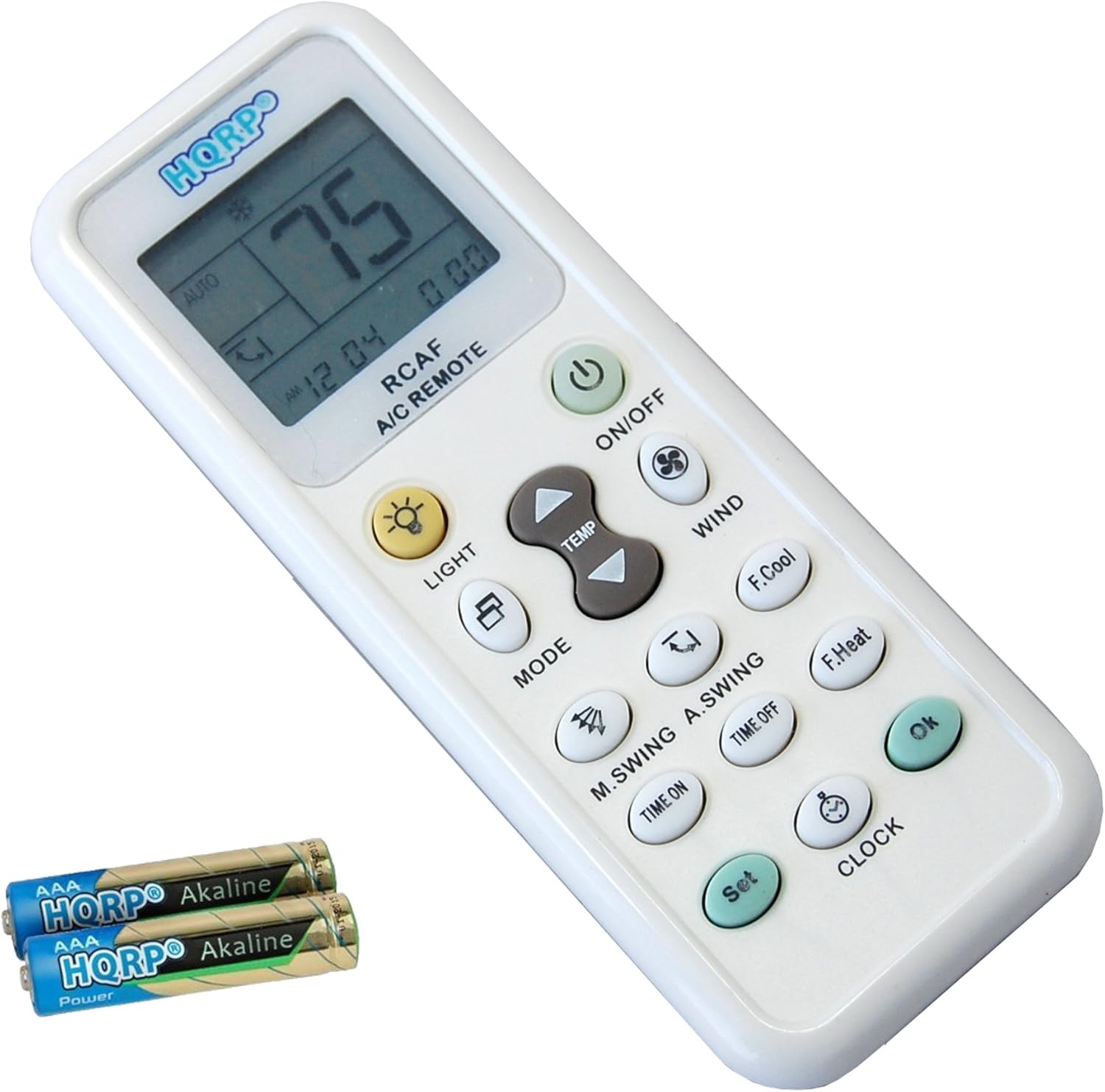 HQRP Universal A/C Remote Control for RIJIANG ROWA SACON SAMSUNG SANYO NEC SANZUAN SAPORO SAST SENSOR SAN-KEY Air Conditioner / Fahrenheit displaying plus HQRP Coaster