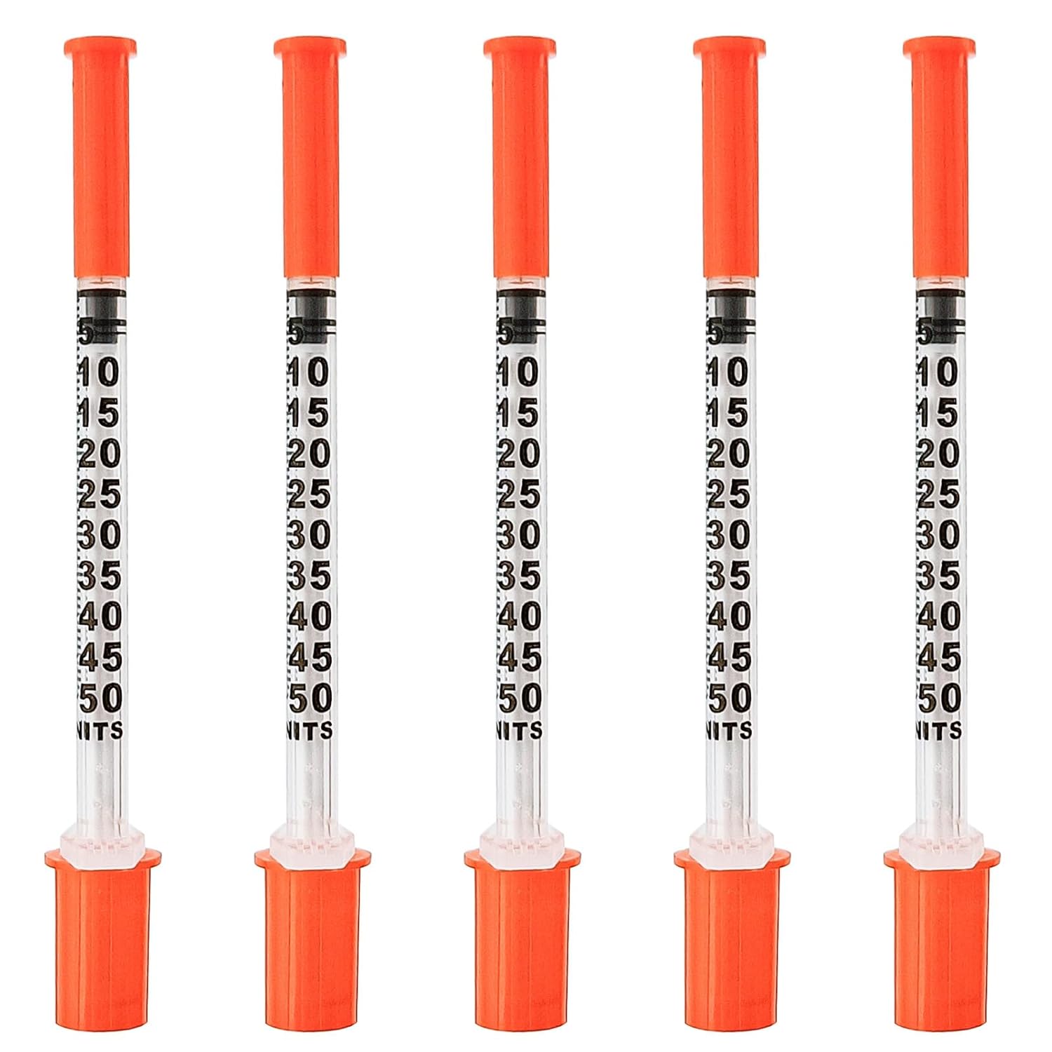 U-100 0.5cc/mL Syringes with 31G 5/16 inch (8mm) Needles Scientific Lab,Individual Package Pack of 100