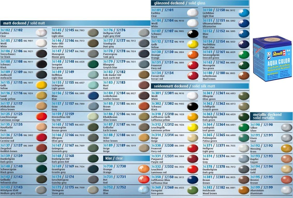 10 pcs Revell Aqua Color Colour Paints 18ml for Models- You can choose the colours