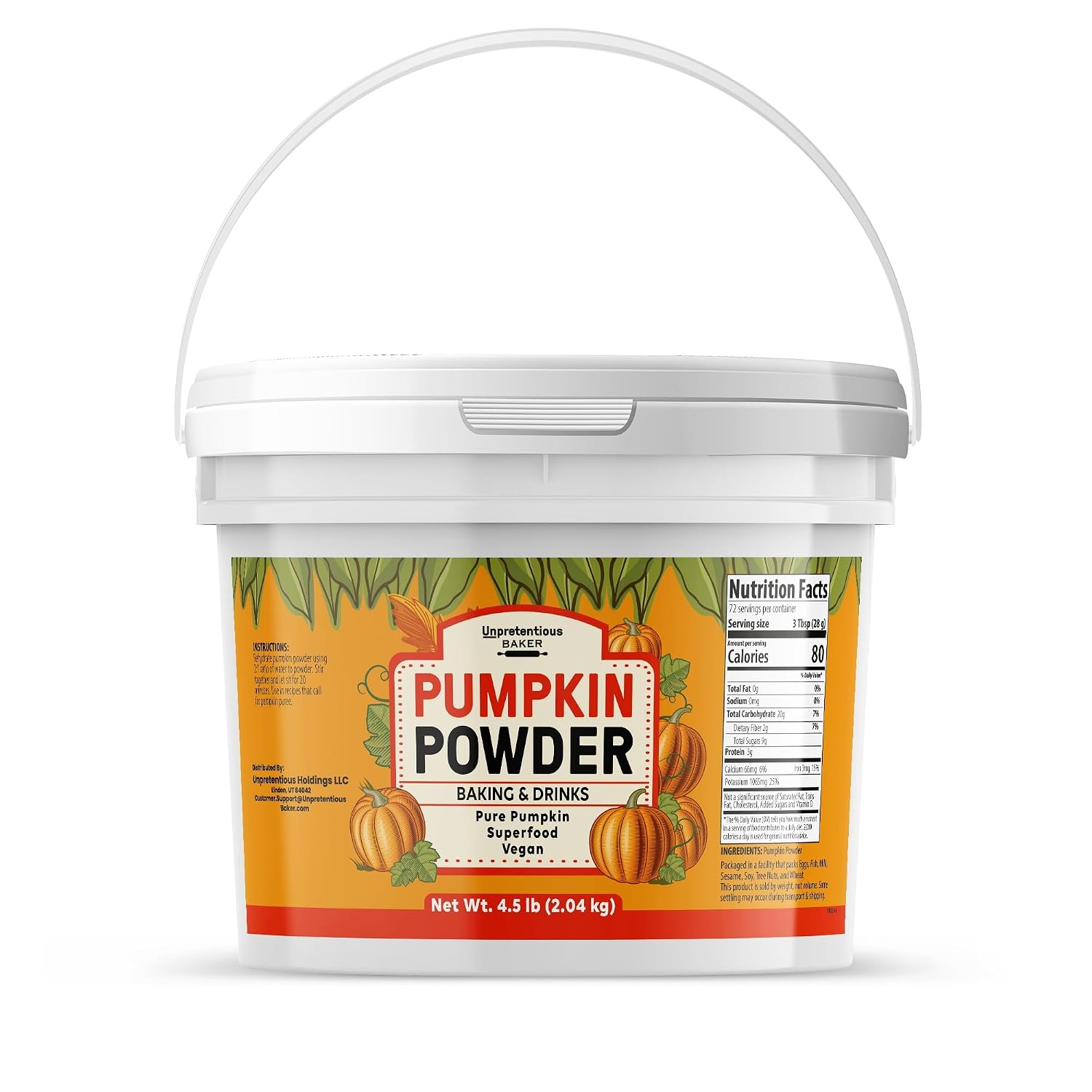 Unpretentious, Pumpkin Powder, 4.5 Lb