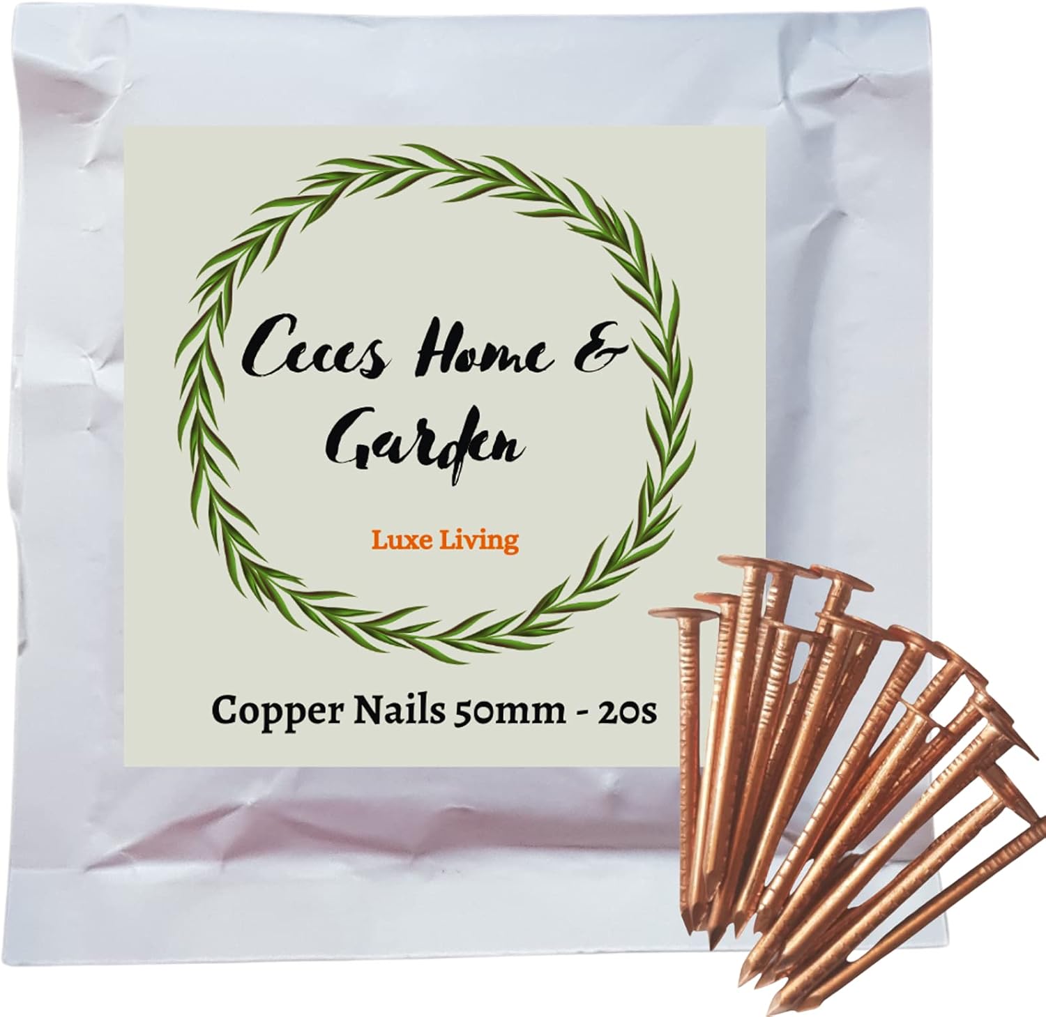 Ceces Home & Garden Copper Clout Nails 50mm x 3.35mm, Pack of 20, Roofing Slate Shingles Tree Stump Killers
