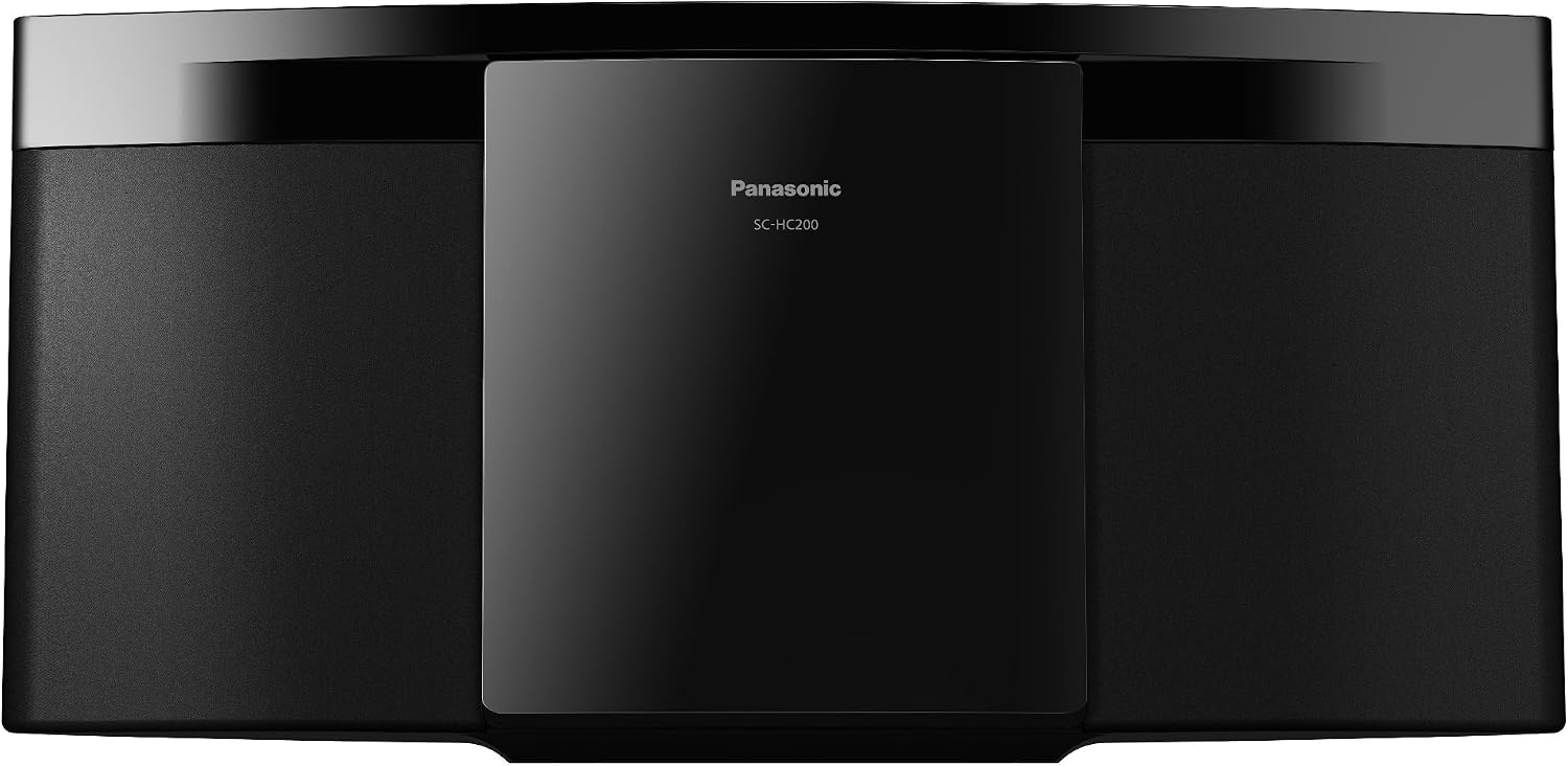 Panasonic SC-HC200EB-K Modern HiFi System with FM Radio, 20W Speaker and CD Player, Bluetooth, USB playback, Black