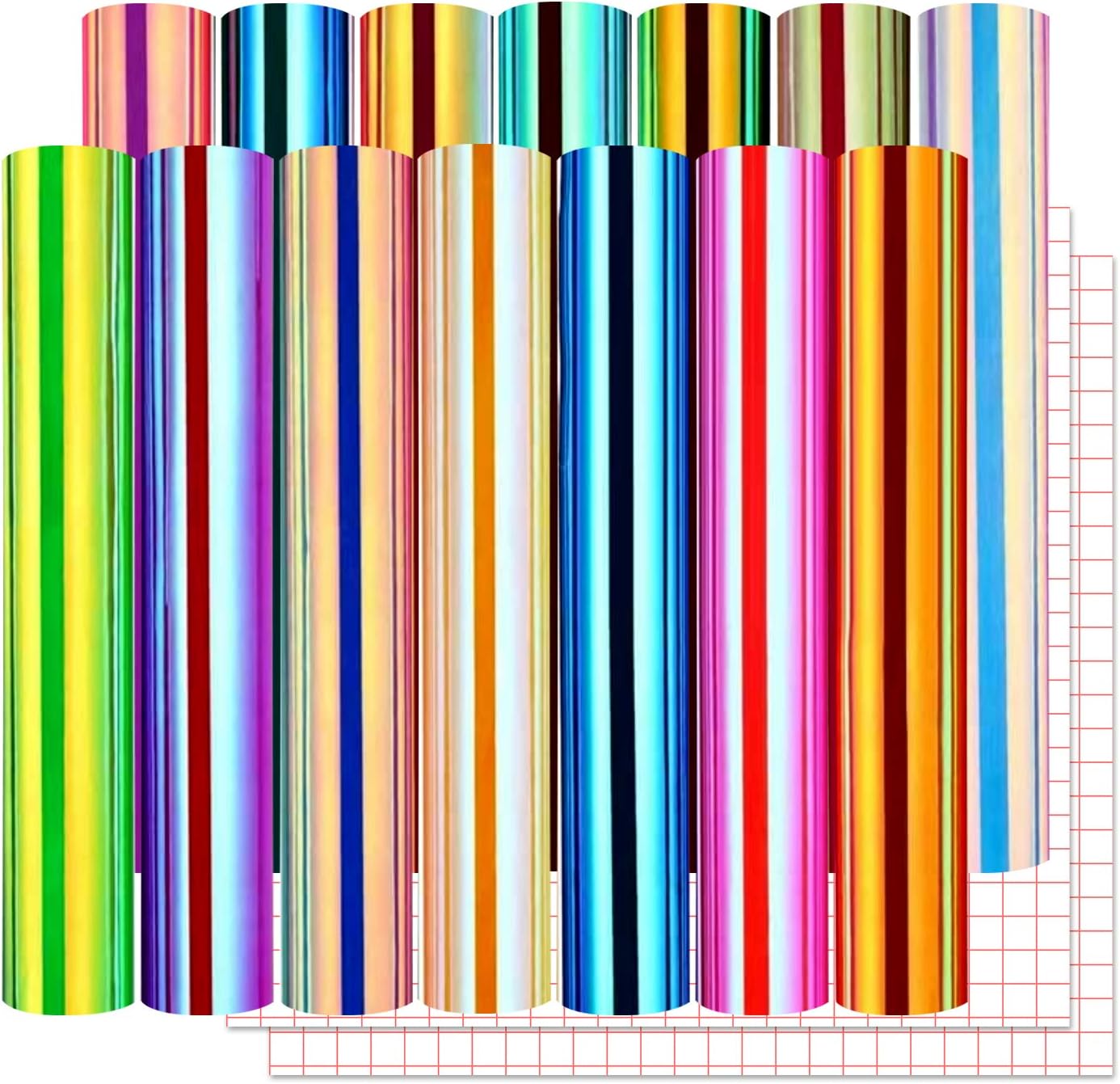 Lya Vinyl 16 Pack Holographic Vinyl Set for Cutting Machine - 12" x 12" Permanent Holographic Vinyl Sheets for Decor Sticker, Party Decoration, Car Decal