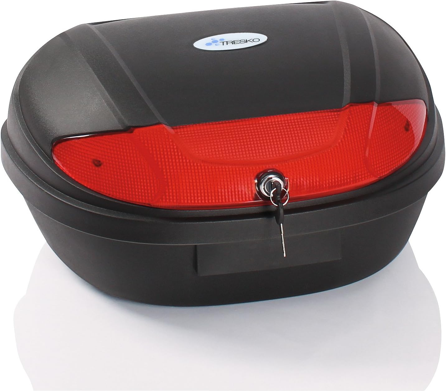 TRESKO® XXL Motorcycle Back top Box case 48L Universal Scooter Motorbike for 2 Helmets topcase