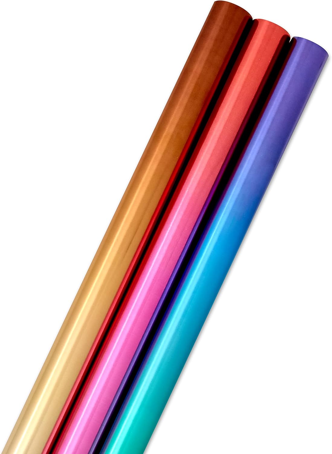 Hallmark Foil Wrapping Paper Rolls - Ombre Blue & Green, Silver & Gold, Red & Purple Gift Wrap Paper (Set of 3 Rolls: 60 sq. ft. ttl.) for Birthday, Christmas, Wedding, Graduation, All Occasion