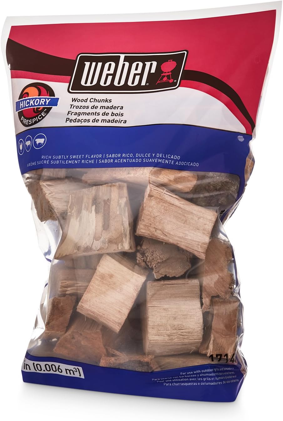 Weber® Hickory Wood Chunks, Outdoor Cooking Fuel, 4 lb
