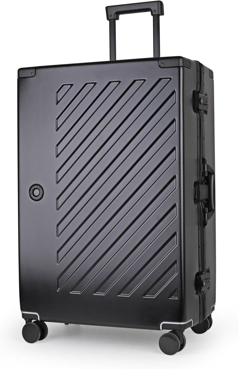 Zipperless Polycarbonate Suitcase – Hard Shell Large Check-in Luggage with Dual TSA Locks, Silent Spinner Wheels & Aluminium Alloy Handle (28-Inch, Black)