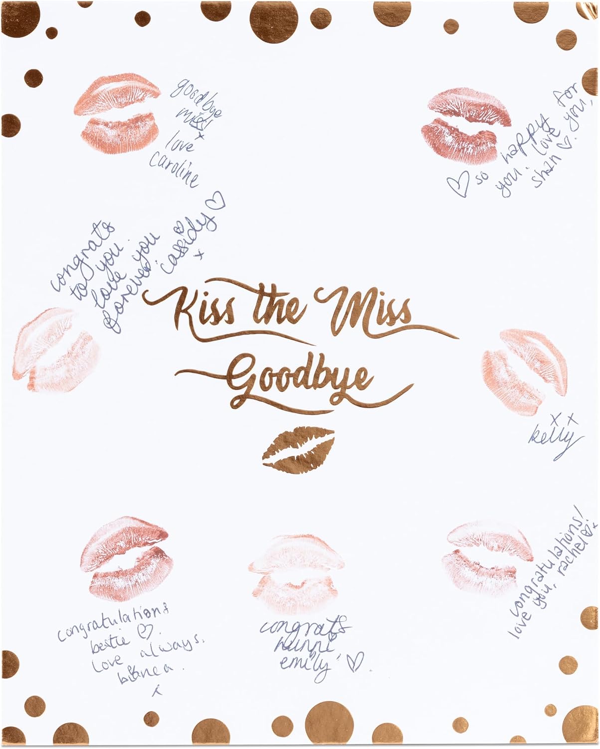 Evelay Kiss The Miss Hen Party Brides Made Game Accessories Goodbye Rose Gold Foil Do Gift Keepsake Bride to be