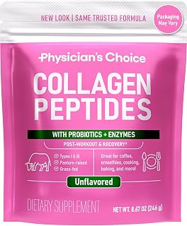 Physician's CHOICE Collagen Peptides - Hydrolyzed Protein Powder for Hair, Skin, Joints - Grass Fed, Non-GMO