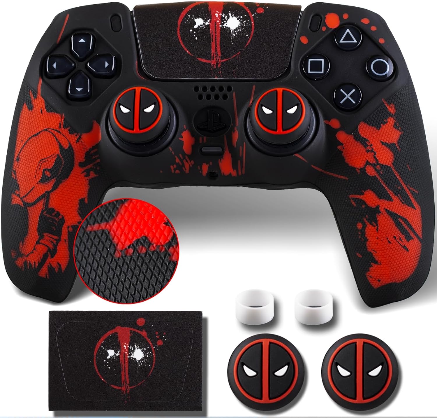 9CDeer Non-Slip Silicone Cover for PS5 Controller with Thumbstick Caps * 2 & Sticker * 1 depool immortal