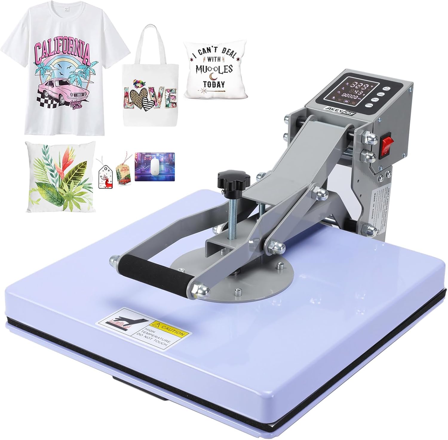 AKEYDIY Heat Press 15X15 Slide Out Clamshell Heat Press Machine for T-Shirts, Industrial-Quality T-Shirt Press,Vinyl Heat Press, Digital Sublimation Heat Press Machine for T Shirt,Pillows,Bag,Mats