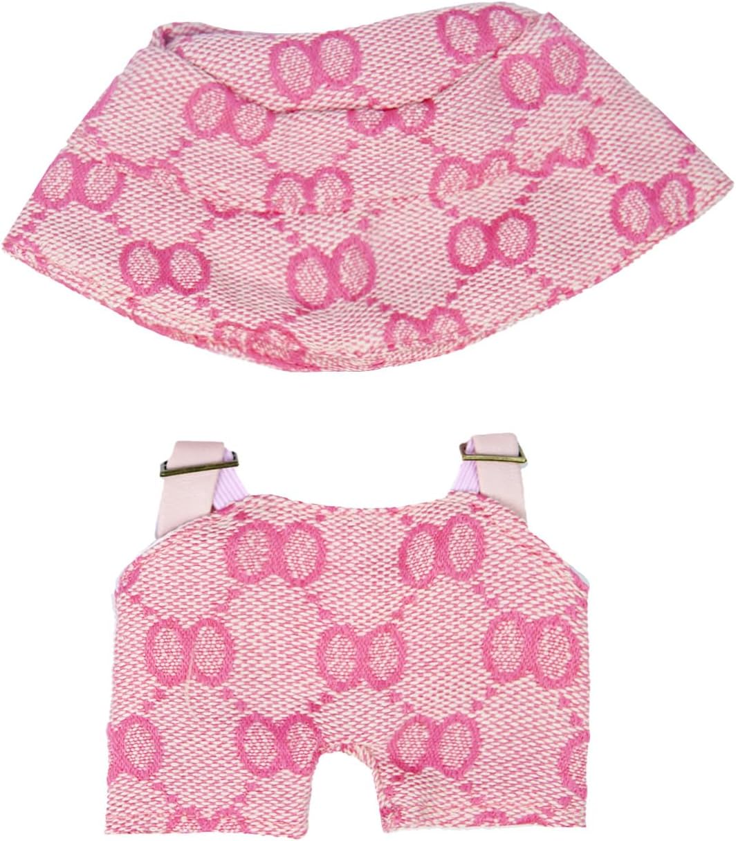 Labu Doll Outfit Set Luxe Labobo Couture: Designer Romper & Hat Set for Discerning Collectors (Not a Toy - 12+ Only) Pink