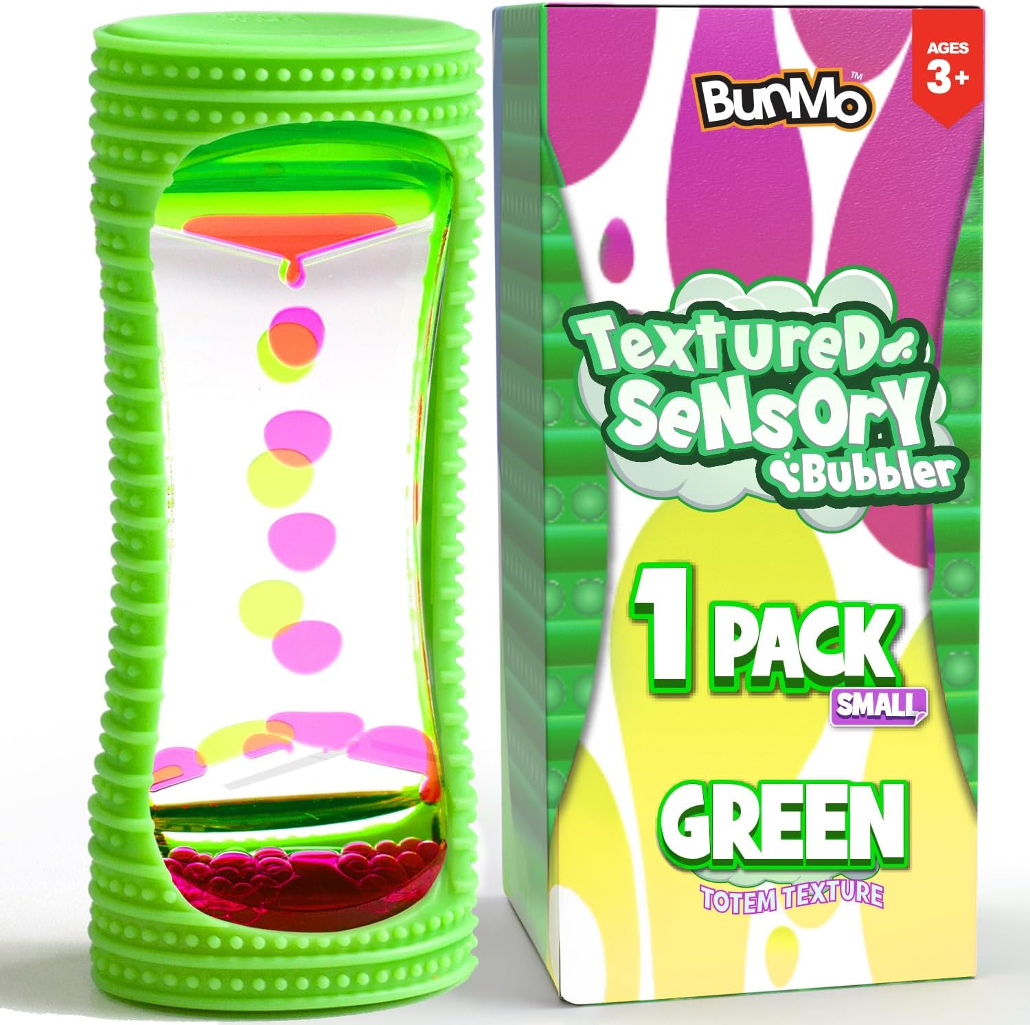 BUNMO Liquid Motion Bubbler Sensory Toy for Kids & Adults – Gentle Fidget Toy for Mindfulness – Stimulating Visual Sensory Experience – Colorful Bubble Fidget Timer for Desk & Travel - Green
