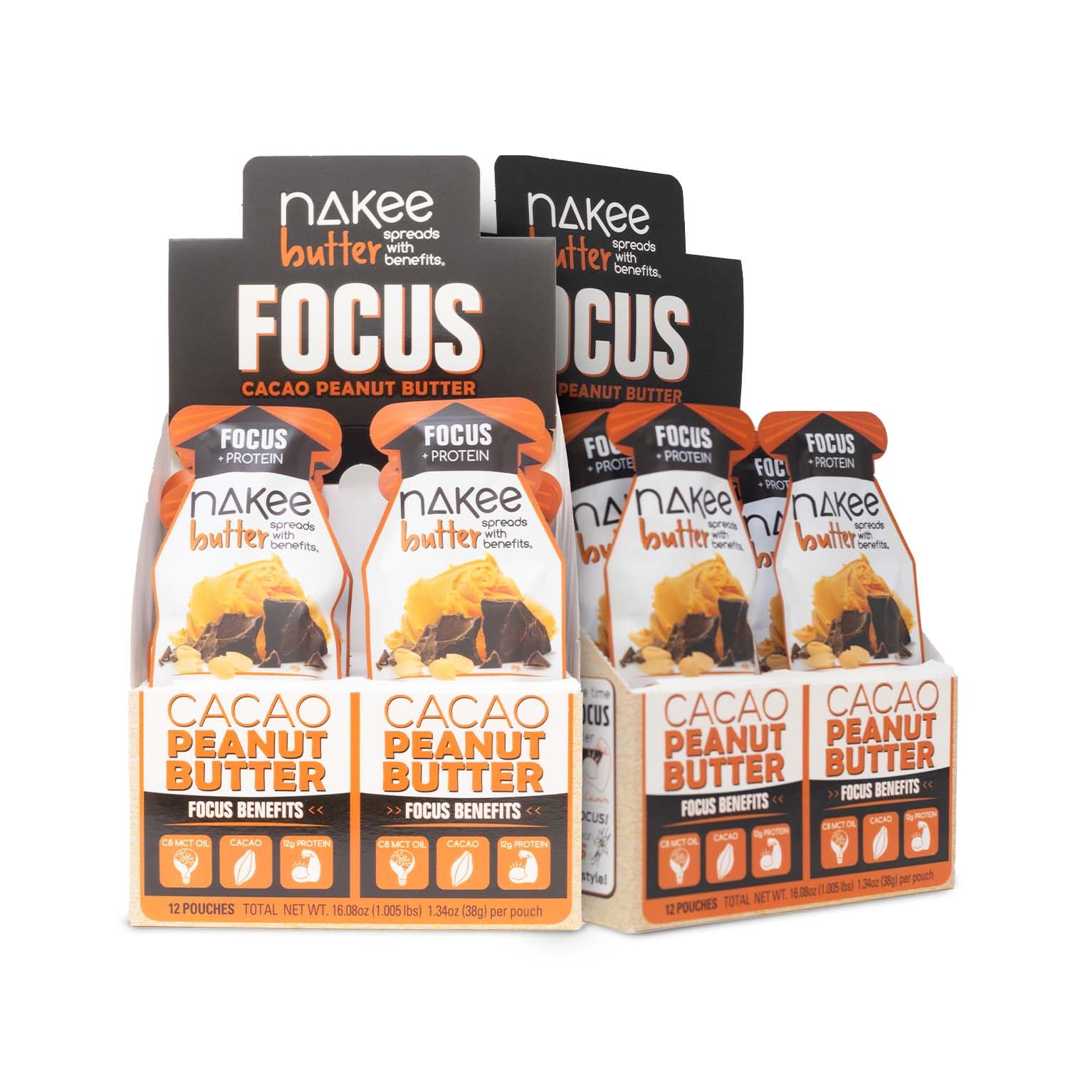Nakee Butter Focus Cacao Peanut Butter 24 Pack
