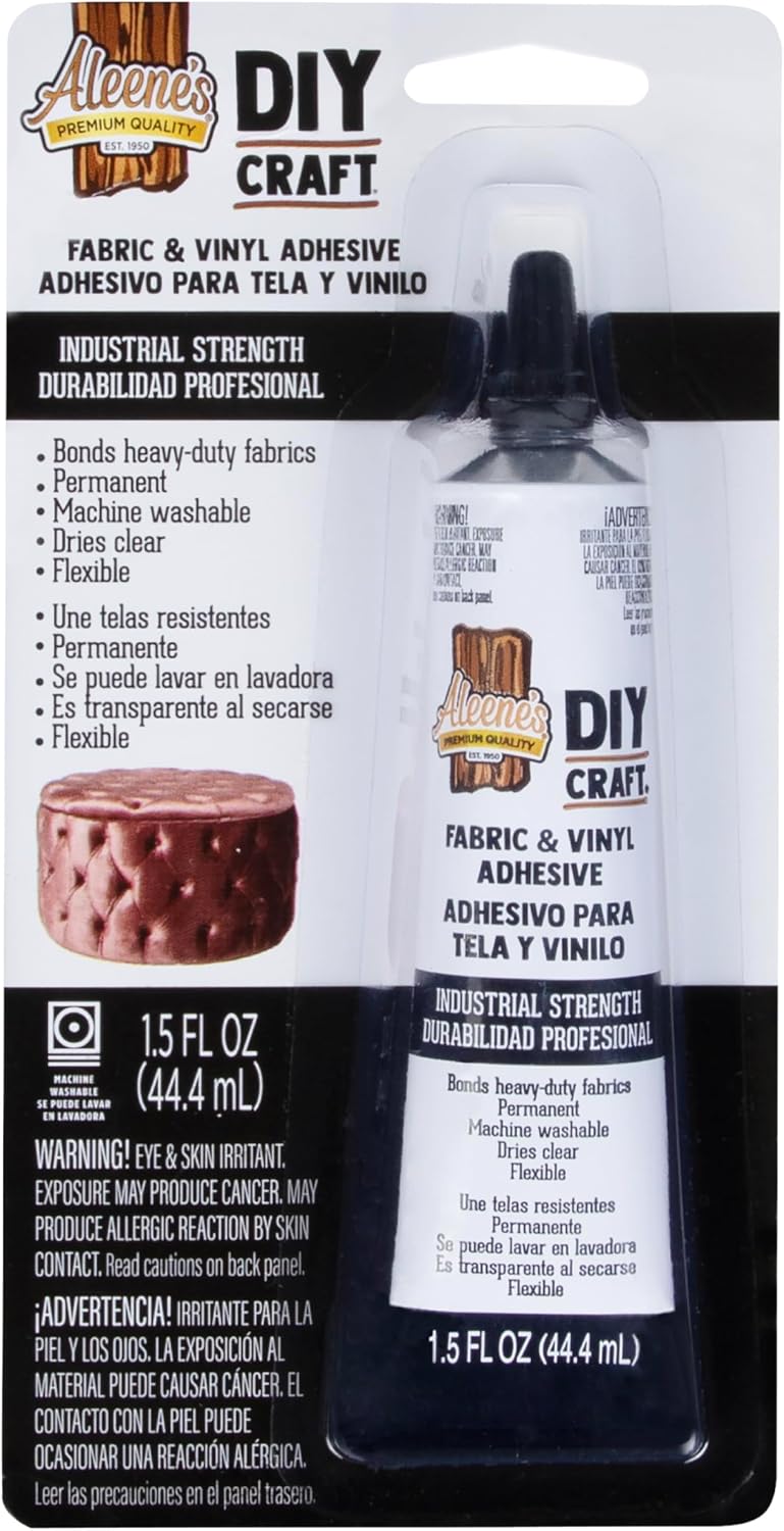 Aleene’s DIY Craft Glue for Fabric & Vinyl, Dries Clear, Permanent Bond, Quick Dry in Seconds, 1.5 oz