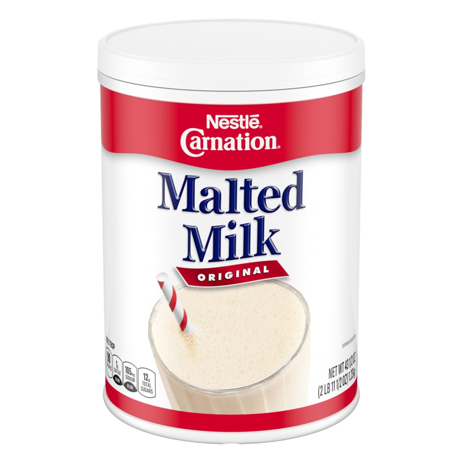 Carnation Malted Milk Shelf Stable, Baking Shakes and Sundaes, 2.72 lb Can | Rich malted flavor, shelf-stable pantry staple, ideal for baking, milkshakes, sundaes and dessert applications